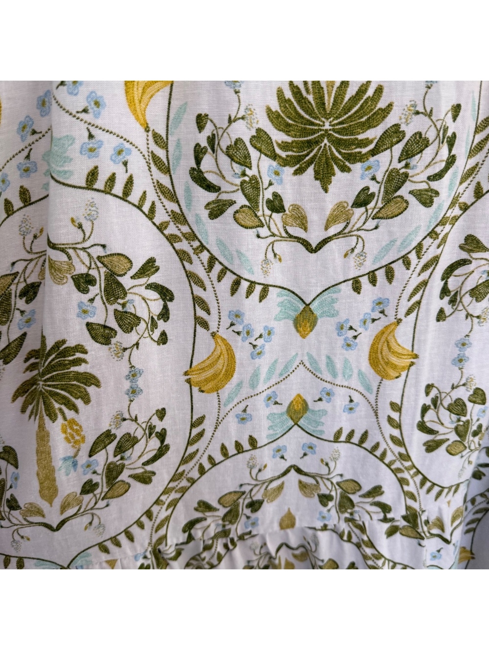 NWT Calypso St. Barth White & Green Floral Linen Summer Dress Size Medium - Picture 9 of 13